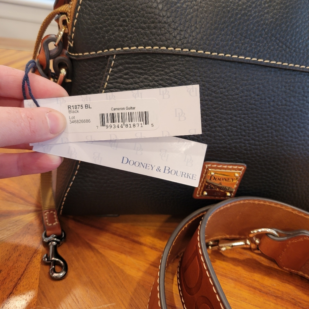Dooney & Bourke Brown Leather Crossbody Bag With Guitar Strap - Picture 3 of 9
